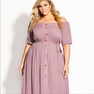 City Chic Tropical Tie Maxi NWT